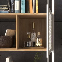 Estante Branca 2 Gavetas Aço E Madeira Estilo Industrial Vazada Linda Assimétrica Multiuso - 6