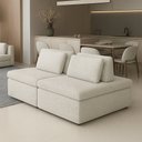 Ver imagem 2 de Sofá Ilha 2 Lugares 180cm Madri Pillow Bouclé Nobre Off White - Sallar Home