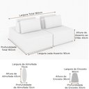 Ver imagem 4 de Sofá Ilha 2 Lugares 180cm Madri Pillow Bouclé Nobre Off White - Sallar Home
