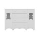Ver imagem 7 de Cômoda Infantil 125cm 2 Portas com Vidro e 4 Gavetas Ternura Multimóveis Mp4480 Branco