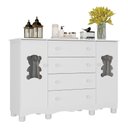 Ver imagem 2 de Cômoda Infantil 125cm 2 Portas com Vidro e 4 Gavetas Ternura Multimóveis Mp4480 Branco