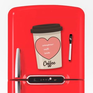 Lousa Magnética Imã Coffee Tacolado 29,7 X 21cm + Caneta