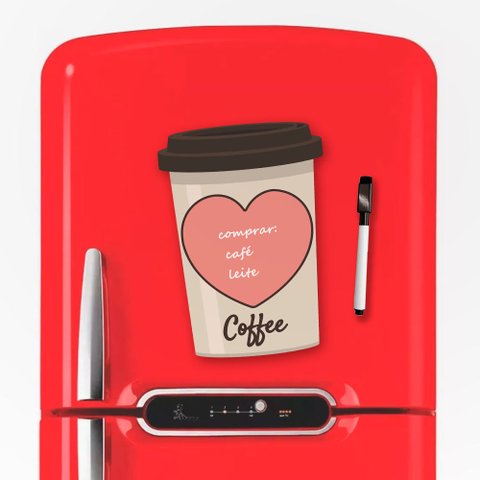 Lousa Magnética Imã Coffee Tacolado 29,7 X 21cm + Caneta