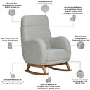 Ver imagem 4 de Poltrona de Amamentação com Balanço Base Nina Ternura D02 Linho Verde Claro C-47 - Lyam Decor