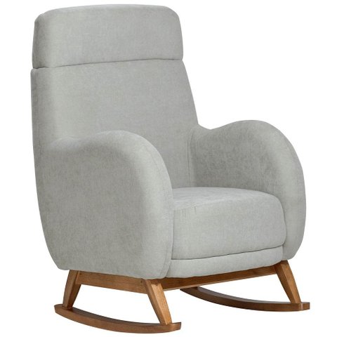 Poltrona de Amamentação com Balanço Base Nina Ternura D02 Linho Verde Claro C-47 - Lyam Decor