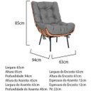 Ver imagem 6 de Poltrona Costela Adão Madeira Sala Quarto Recepção Escritório Decorativa Corino Cinza