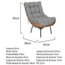 Ver imagem 4 de Poltrona Costela Adão Madeira Sala Quarto Recepção Escritório Decorativa Linho Cinza