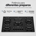 Ver imagem 5 de Cooktop 5 Bocas Tripla Chama 3,1KW com Vidro Temperado e Trempe de Ferro Fundido Clarice