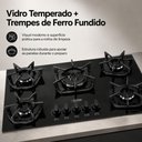 Ver imagem 4 de Cooktop 5 Bocas Tripla Chama 3,1KW com Vidro Temperado e Trempe de Ferro Fundido Clarice