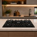 Ver imagem 2 de Cooktop 5 Bocas Tripla Chama 3,1KW com Vidro Temperado e Trempe de Ferro Fundido Clarice