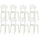 Ver imagem 1 de Kit 08 Cadeiras Decorativas Estofada Sala Jantar Barcelona Arena L02 Facto Branco - Lyam