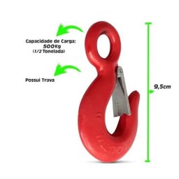 Gancho Construção Olhal Com Trava 500kg 1/2 - 3