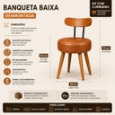 Ver imagem 3 de 4 Unidades Banqueta Baixa Pé Palito Madeira Eucalipto Estofada Encosto Madeira Jantar Resistente Mar