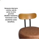 Ver imagem 5 de 4 Unidades Banqueta Baixa Pé Palito Madeira Eucalipto Estofada Encosto Madeira Jantar Resistente Mar