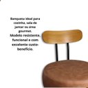Ver imagem 4 de 4 Unidades Banqueta Baixa Pé Palito Madeira Eucalipto Estofada Encosto Madeira Jantar Resistente Mar
