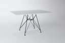 Ver imagem 1 de Mesa Eiffel Retangular 120x75 Tampo de Madeira Branco com Base de Ferro Preto