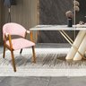Cadeira Sala de Jantar em Madeira Yara Suede Rosa Bebê D03 - D’Rossi - 2