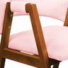 Cadeira Sala de Jantar em Madeira Yara Suede Rosa Bebê D03 - D’Rossi - 5