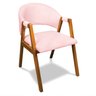 Cadeira Sala de Jantar em Madeira Yara Suede Rosa Bebê D03 - D’Rossi - 1