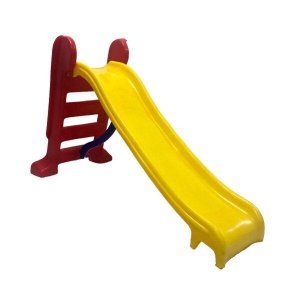 Escorregador Infantil Plástico - Médio 3 Degraus Amarelo com Laranja
