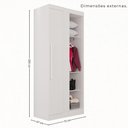 Ver imagem 4 de Guarda-Roupa Casal Modulado de Canto com Espelhos 9 Portas 2 Gavetas Multimóveis Branco