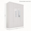 Ver imagem 3 de Guarda-Roupa Casal Modulado de Canto com Espelhos 9 Portas 2 Gavetas Multimóveis Branco
