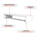 Ver imagem 4 de Cabideiro Arara Suspenso com Prateleira Porta Roupas Quarto Closet Loja