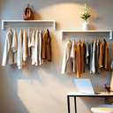 Ver mais imagens de Cabideiro Arara Suspenso com Prateleira Porta Roupas Quarto Closet Loja