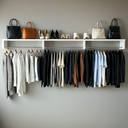 Ver imagem 2 de Cabideiro Arara Suspenso com Prateleira Porta Roupas Quarto Closet Loja