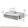 Sofá Cama Retrátil Reclinável 4 Lugares D26 Slim 2,10x1,00m Suede Cinza Claro - Só Sofá - 3