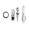Kit Vinho Saca Rolha Bico Direcionador Salva Gotas Tampa Aço Inox Garrafa Dosador Decanter Aerador - 1