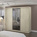 Ver imagem 1 de Guarda-Roupa Casal com Espelho 3 Portas de Correr 4 Gavetas 1902E1 