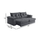 Ver imagem 3 de Sofá 5 Lugares Retrátil e Reclinável Martins M-164 Veludo Grafite