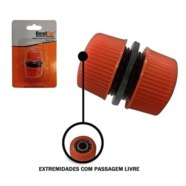 União Emenda Mangueira Água Jardim Casa Passagem Livre 1/2" Plástico ABS Rápido Engate Conector - 6