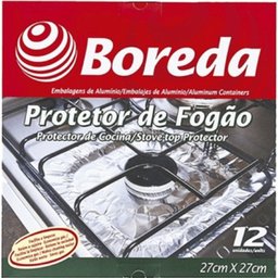 Protetor Forrar Fogão Alumínio 12 Unidades Boca Individual 27x27cm Proteger Manter Limpo Cozinha - 6
