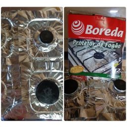 Protetor Forrar Fogão Alumínio 12 Unidades Boca Individual 27x27cm Proteger Manter Limpo Cozinha - 3