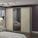 Ver imagem 1 de Guarda-Roupa Casal com Espelho 3 Portas de Correr 4 Gavetas 1902E1 