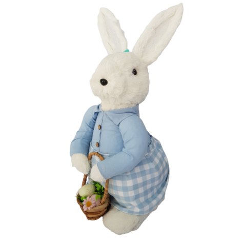 Coelha Páscoa Rústico Fios Sisal Branco