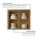 Ver imagem 5 de Armário Aéreo para Cozinha 2 Portas de Vidro 80cm Nobre Marrom/Cinamomo/Cinza