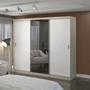 Ver imagem 1 de Guarda-Roupa Casal com Espelho 3 Portas de Correr 4 Gavetas 1902E1 