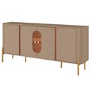 Ver imagem 1 de Balcão Buffet 4 Portas LED Vidro Tambau 180 cm Fendi Freijo Bechara