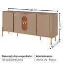 Ver imagem 3 de Balcão Buffet 4 Portas LED Vidro Tambau 180 cm Fendi Freijo Bechara