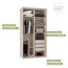 Guarda Roupa Casal Modulado 100% Mdf com 2 Espelhos Reflecta 2 Portas de Correr 3 Gavetas de 1,20m V - 2