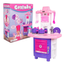 Kit Cozinha Infantil Completa Fogão Forno e Pia Com Acessórios 43 Peças Rosa - 1