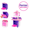 Kit Cozinha Infantil Completa Fogão Forno e Pia Com Acessórios 43 Peças Rosa - 5