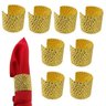 Kit 8 Pçs Anel Para Guardanapo Aro Argola Mesa Jantar Festa Dourado - 1
