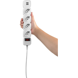 Filtro De Linha Protetor Eletronico Regua Extensão Eletrica EPE 204 Intelbras 4 Tomadas 2 Usb Branco - 4