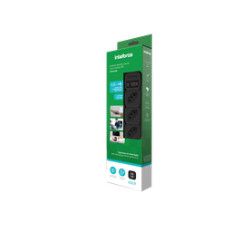 Filtro De Linha Protetor Eletronico Regua Extensão Eletrica EPE 204 USB Intelbras 4 Tomadas 2 Usb Pr - 9