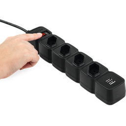 Filtro De Linha Protetor Eletronico Regua Extensão Eletrica EPE 204 USB Intelbras 4 Tomadas 2 Usb Pr - 4