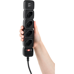 Filtro De Linha Protetor Eletronico Regua Extensão Eletrica EPE 204 USB Intelbras 4 Tomadas 2 Usb Pr - 2